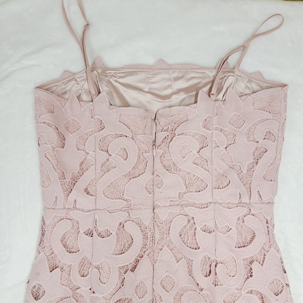 Bardot Pink Lace Dress Womens US 8 Sleeveless Cocktail Wedding Guest Dress - Picture 3 of 12